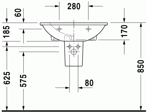 Duravit Darling New 65x55 cm-es mosdó 2621650000