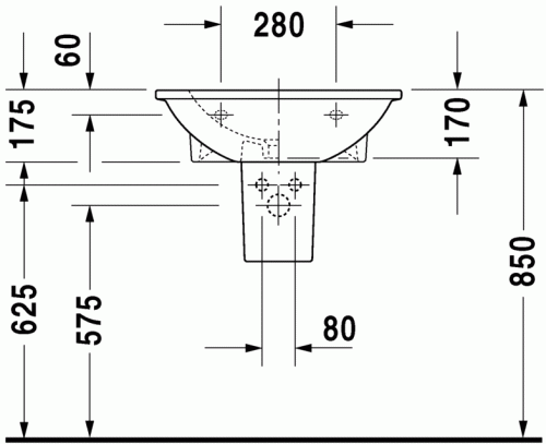 Duravit Darling New 60x52 cm-es mosdó 2621600000