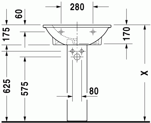Duravit Darling New 60x52 cm-es mosdó 2621600000