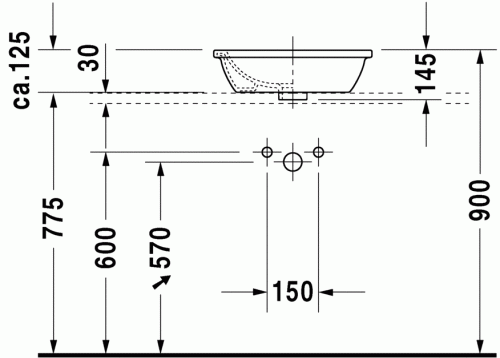 Duravit Darling New Ø 47 cm-es ráültethető mosdó 0497470000