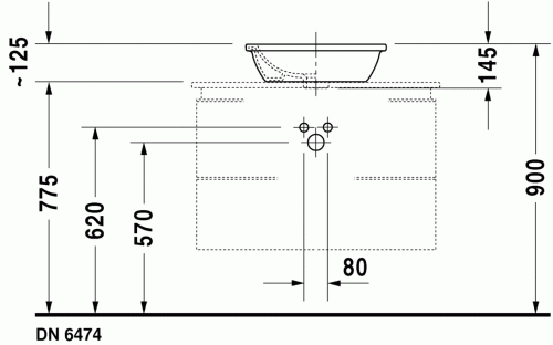 Duravit Darling New Ø 47 cm-es ráültethető mosdó 0497470000