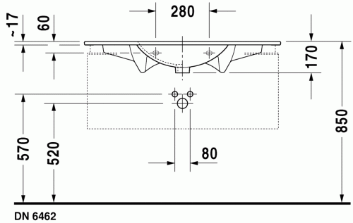 Duravit Darling New 103x54,5 cm-es bútorral aláépíthető mosdó 0499100000