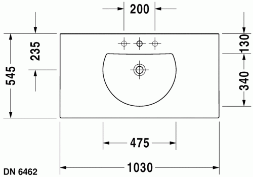 Duravit Darling New 103x54,5 cm-es bútorral aláépíthető mosdó 0499100000
