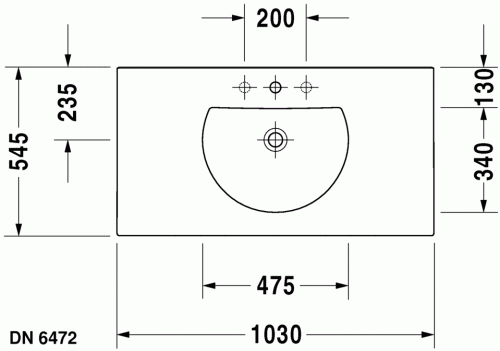 Duravit Darling New 103x54,5 cm-es bútorral aláépíthető mosdó 0499100000
