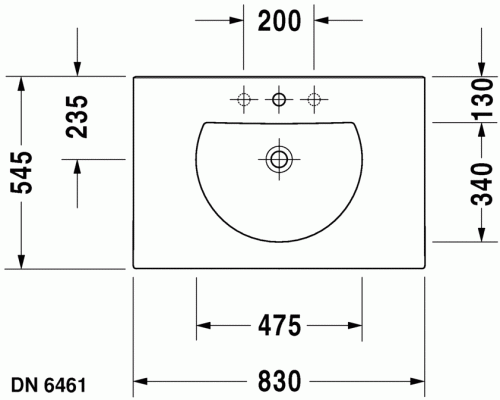 Duravit Darling New 83x54,5 cm-es bútorral aláépíthető mosdó 0499830000