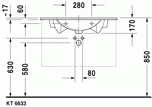 Duravit Darling New 83x54,5 cm-es bútorral aláépíthető mosdó 0499830000