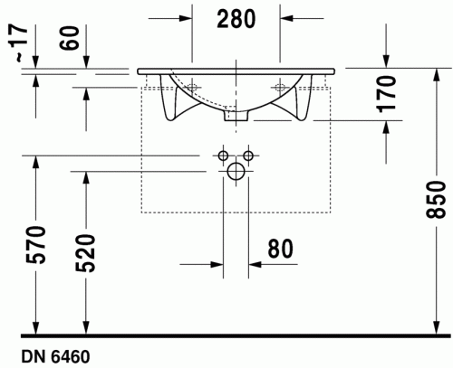 Duravit Darling New 63x52 cm-es bútorral aláépíthető mosdó 0499630000