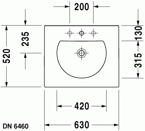 Duravit Darling New 63x52 cm-es bútorral aláépíthető mosdó 0499630000