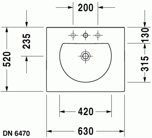 Duravit Darling New 63x52 cm-es bútorral aláépíthető mosdó 0499630000
