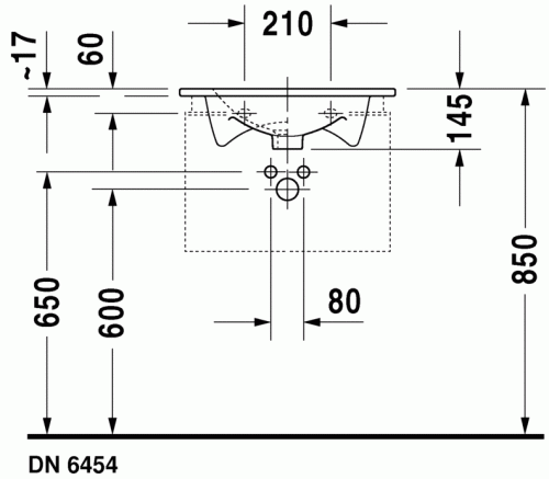 Duravit Darling New 53x43 cm-es bútorral aláépíthető mosdó 0499530000