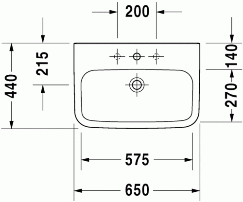 Duravit Durastyle 65x44 cm-es mosdó Med 2324650000