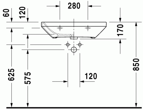 Duravit Durastyle 65x44 cm-es mosdó Med 2324650000