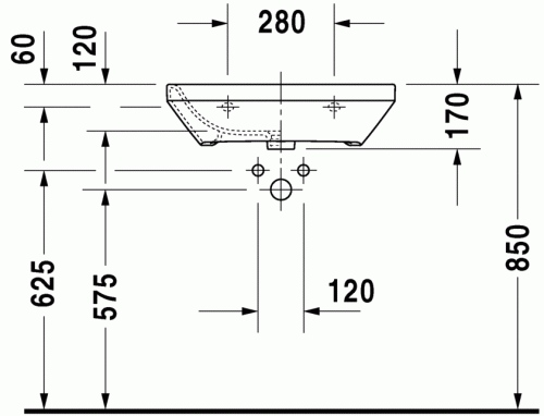 Duravit Durastyle 60x44 cm-es mosdó Med 2324600000