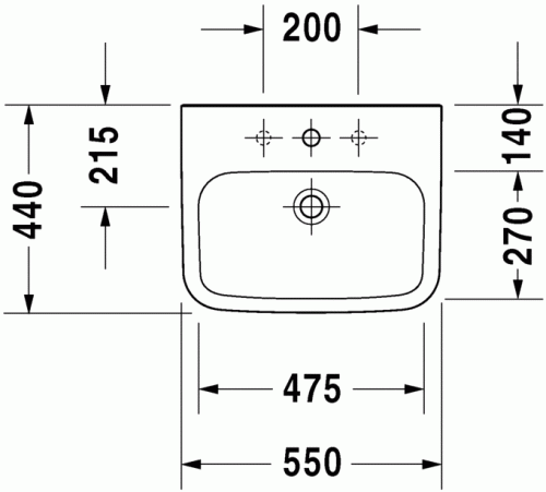 Duravit Durastyle 55x44 cm-es mosdó Med 2324550000