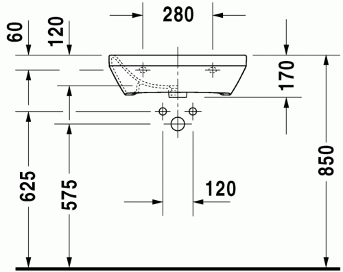 Duravit Durastyle 55x44 cm-es mosdó Med 2324550000