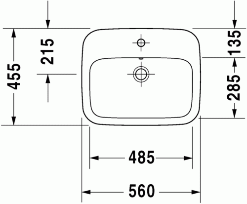 Duravit Durastyle 56x45,5 beépíthető mosdó 0374560000