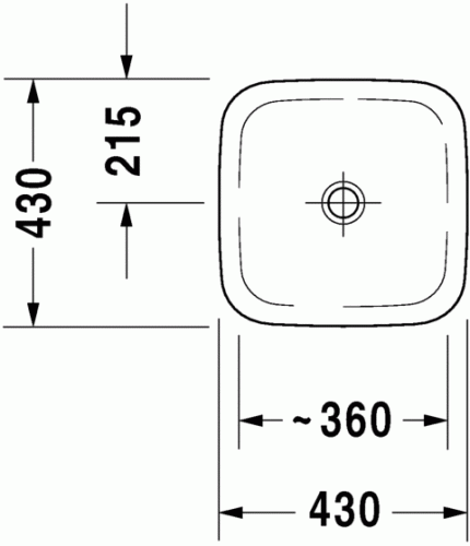 Duravit Durastyle 43x43 cm-es beépíthető mosdó 0372430000