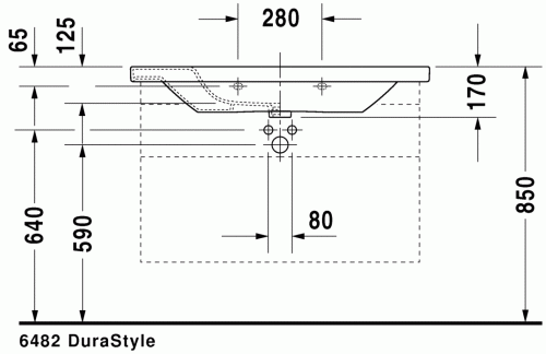 Duravit Durastyle 100x48 cm-es bútorral aláépíthető mosdó 2320100000