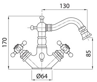 Bugnatese Arcadia 8344CR Bidet csaptelep leeresztővel CR / KRÓM