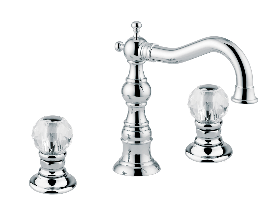 Bugnatese Arcadia 8312KCR Álló 3 üléses mosdó csaptelep swarovski fogantyúval CR / KRÓM