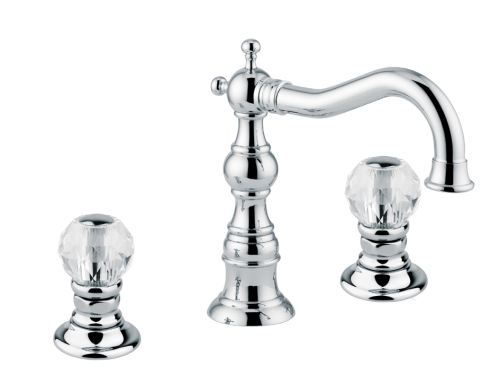 Bugnatese Arcadia 8312KCR Álló 3 üléses mosdó csaptelep swarovski fogantyúval CR / KRÓM