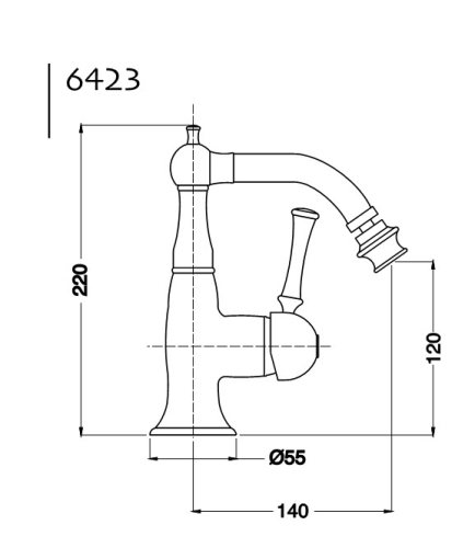 Bugnatese Denver 6423CR Bidet csaptelep leeresztővel CR / KRÓM
