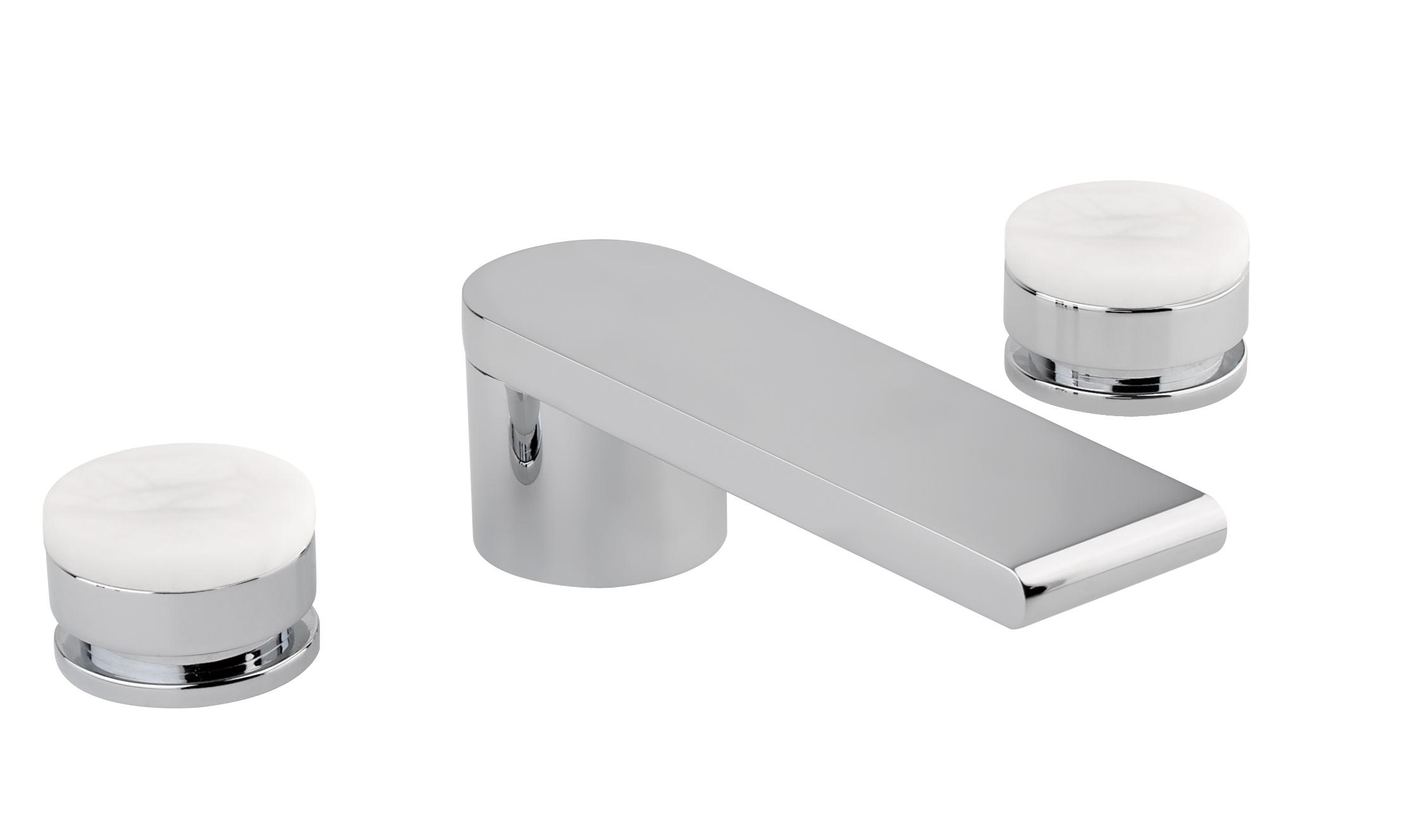 Bugnatese Flat 8612ACR Álló 3 üléses mosdó csaptelep fehér fogantyúval CR / KRÓM