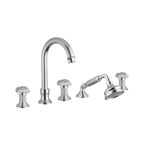 Bugnatese Olympia 8480KCR Peremre szerelt 5 üléses kádcsaptelep swarovski fogantyúval CR / KRÓM