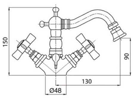 Bugnatese Princeton 844CR Bidet csaptelep leeresztővel CR / KRÓM
