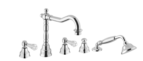 Bugnatese Revival 480KCR Peremre szerelt 5 üléses kádcsaptelep swarovski fogantyúval CR / KRÓM
