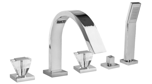 Bugnatese Syntesi 7980KCR Peremre szerelt 5 üléses kádcsap swarovski fogantyúval CR / KRÓM