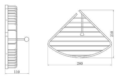 Sapho SMART sarokpolc fogassal, króm (1322-104)