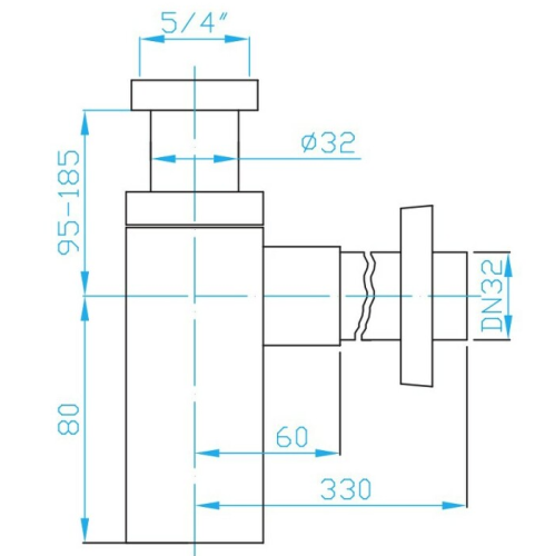 Roltechnik Fém design mosdó szifon, szögletes RDM02
