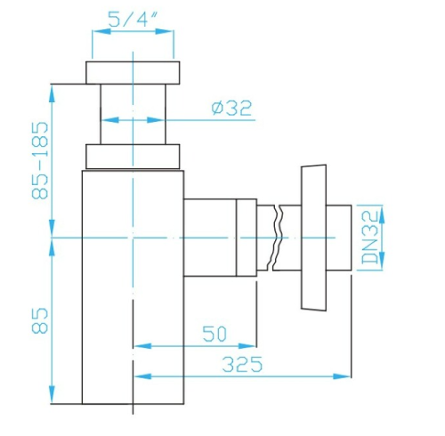 Roltechnik Fém design mosdó szifon, hengeres RDM01