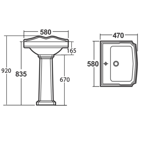 Aqualine ANTIK Mosdóláb (AK103)