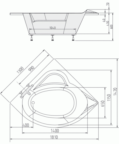 Polysan Sirius 130x130 sarokkád (49111)