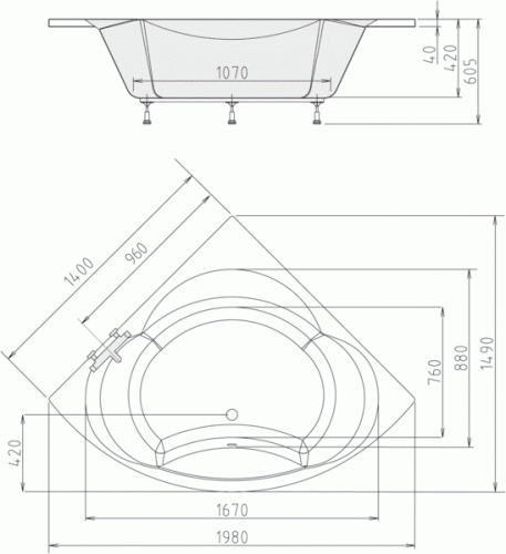 Polysan Alexandra 140x140 sarokkád 95111