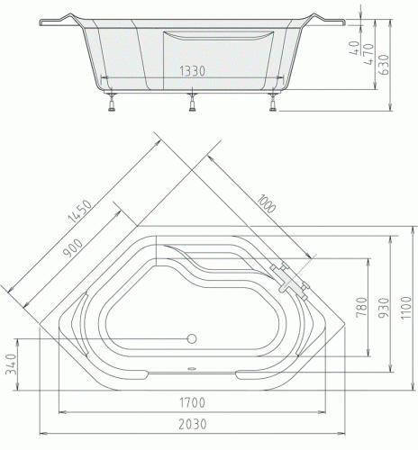 Polysan Tango 145x145 sarokkád 03111