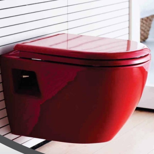 Creavit TEKKO - WC + BIDÉ 2in1 piros - TP325red falra szerelhető WC bidével