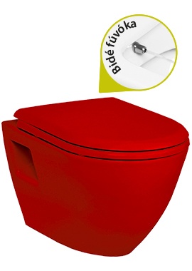 Creavit TEKKO - WC + BIDÉ 2in1 piros - TP325red falra szerelhető WC bidével