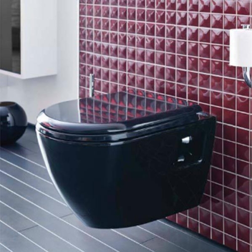 Creavit Terra falra szerelhető wc Bidé2in1, matt fekete TP325-00SM00E-0000