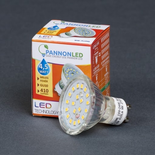 Pannonled GU10 SPOT 4,5Watt SMDLED WW 410 Lm (melegfehér) (1046)