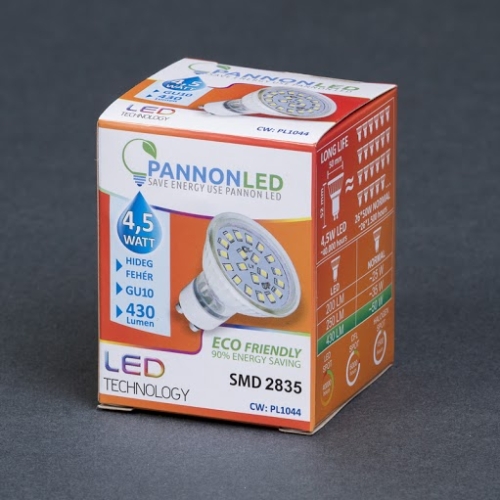 Pannonled GU10 SPOT 4,5Watt SMDLED CW 430 Lm (hidegfehér) (1044)