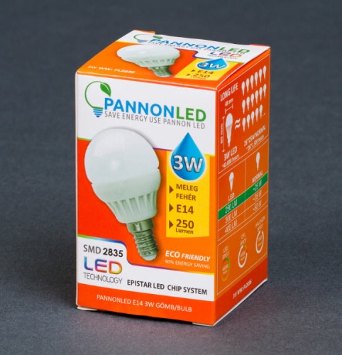 Pannonled E14 Kisgömb 3Watt WW 240 Lm (melegfehér) (2036)