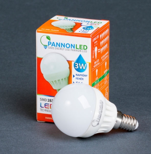 Pannonled E14 Kisgömb 3Watt DW 255 Lm (napfényfehér) (2035)