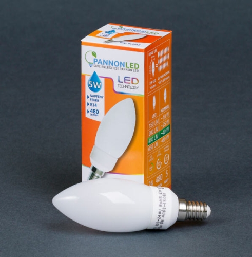 Pannonled E14 Gyertya 5 Watt DW 480 Lm (napfényfehér) (2052)