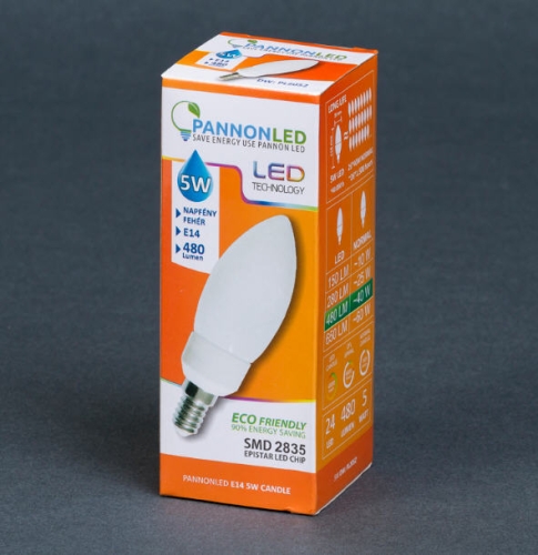 Pannonled E14 Gyertya 5 Watt DW 480 Lm (napfényfehér) (2052)