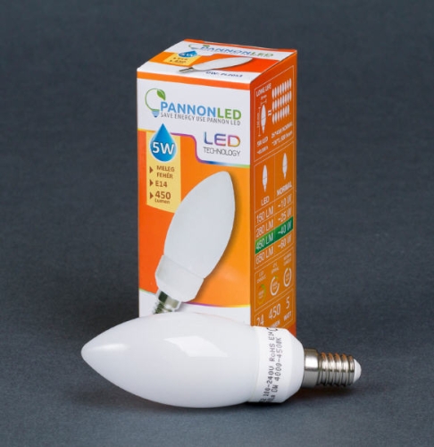 Pannonled E14 Gyertya 5 Watt WW 450 Lm (melegfehér) (2053)