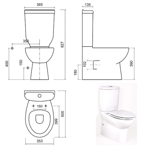Creavit SEDEF - WC + BIDÉ 2in1 - SD3842 rövidített kombi-UNI