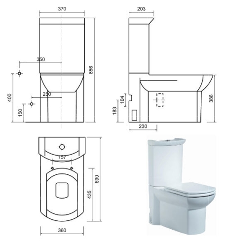 Creavit WING - WC + BIDÉ 2in1 - WN3141 kombi WC+BIDÉ - UNI kifolyású